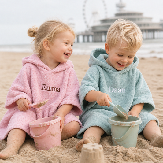 Poncho met naam - groen