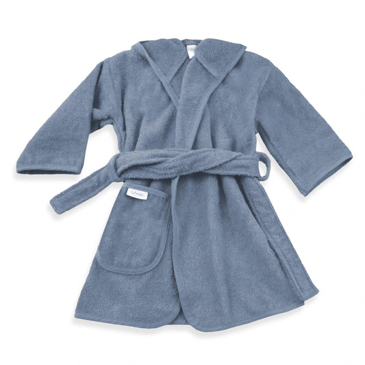 Pretletter Badjas badstof met naam kind blauw