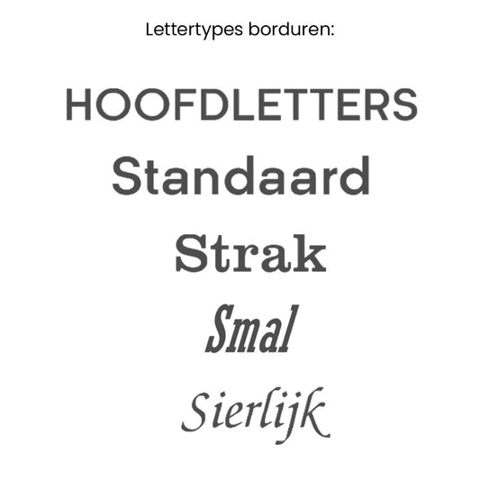 Pretletter lettertype borduren