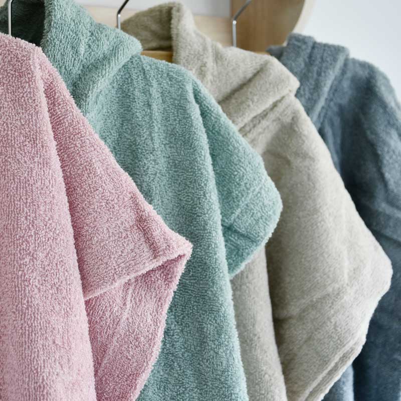 Poncho badstof - blauw