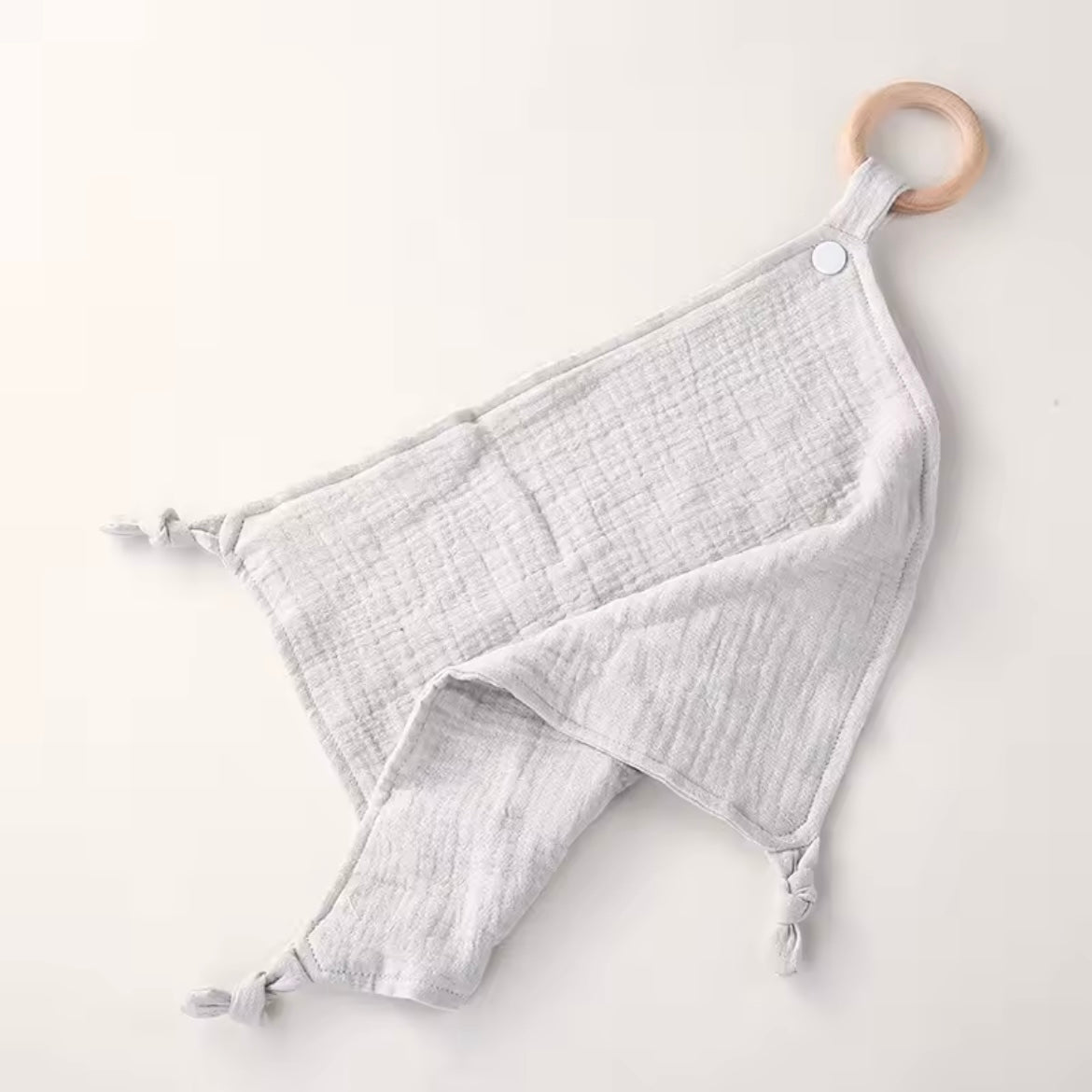 Hydrofiel knuffeldoekje met naam - grijs