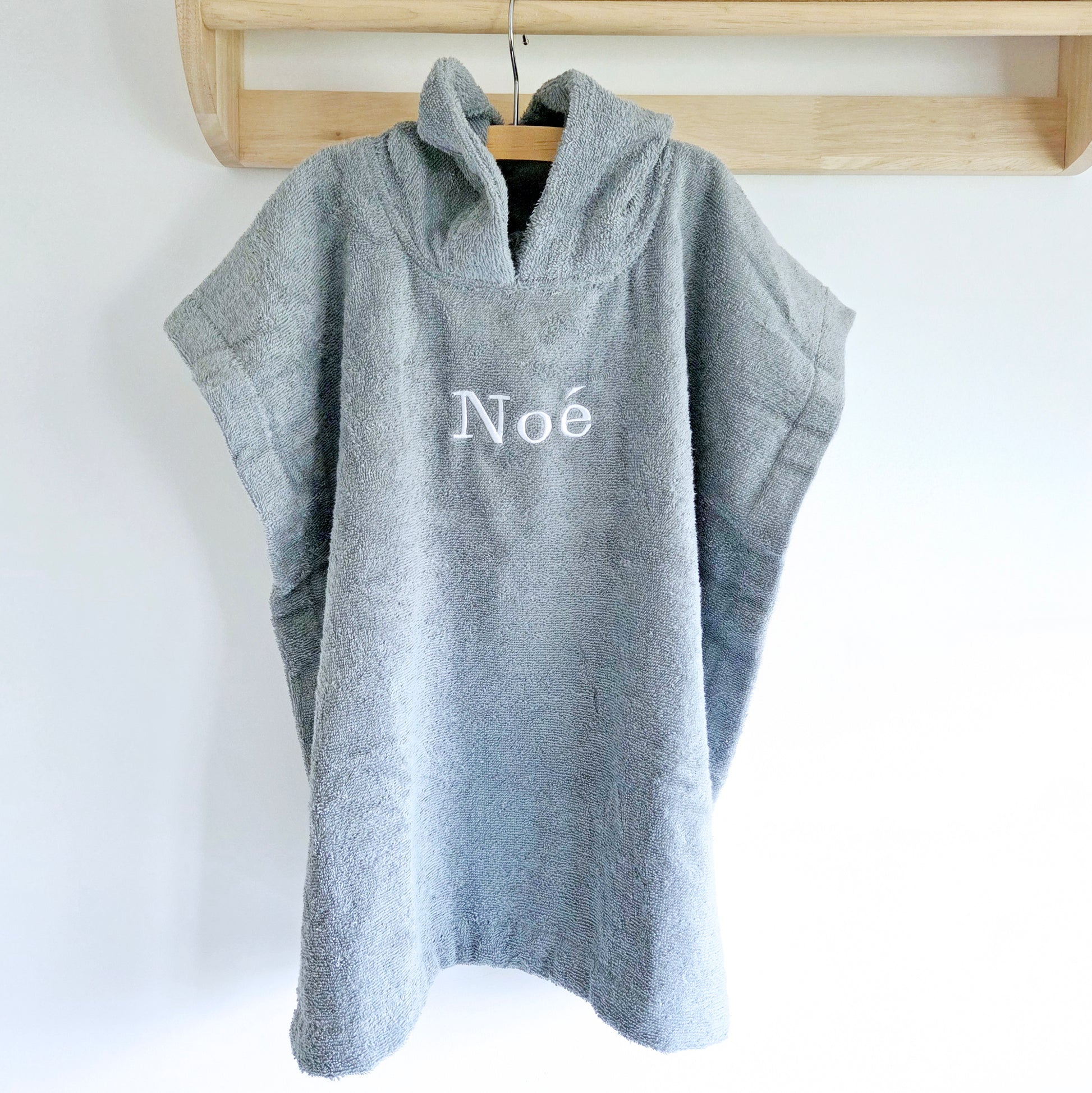 Pretletter poncho badstof kind blauw