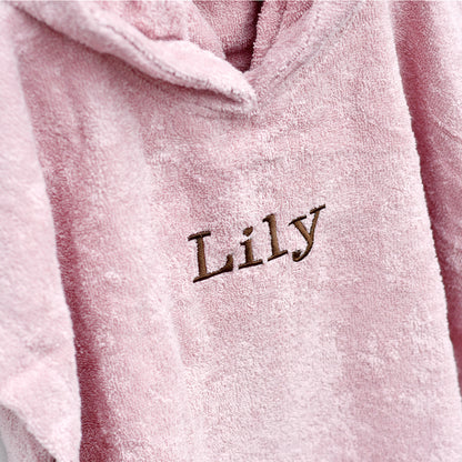 Poncho met naam - roze