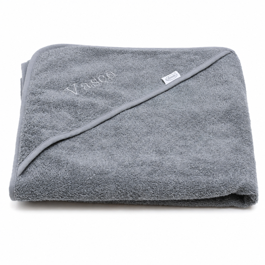 Badcape met naam - blauw