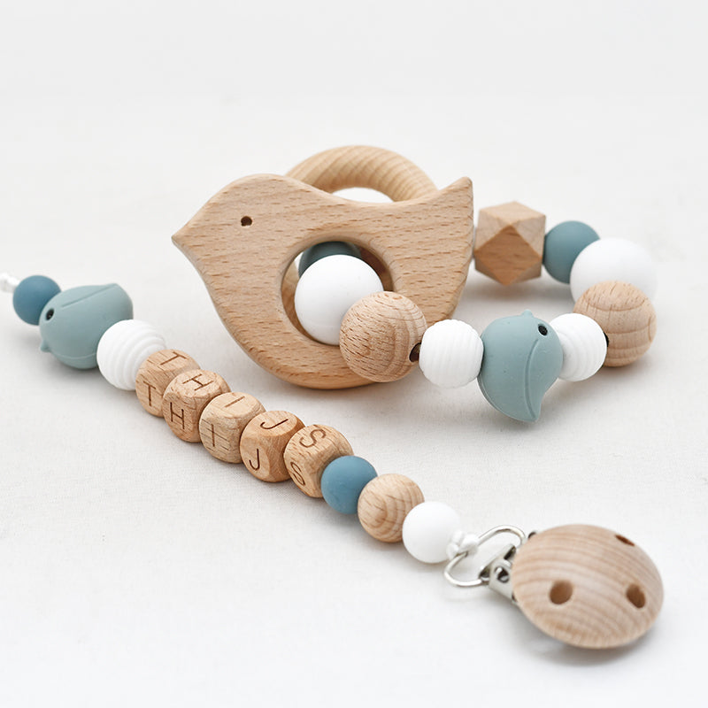 Speenkoord naam hout - Blauw vogel