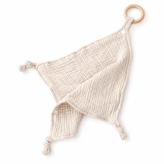 Hydrofiel knuffeldoekje met naam - beige