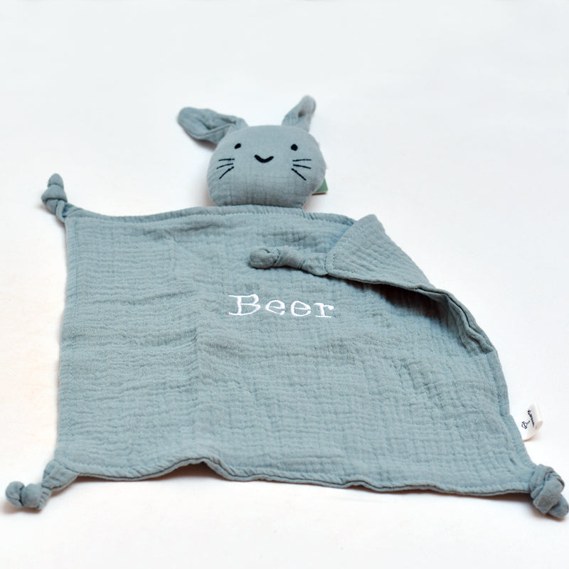 Hydrofiel knuffelkonijn met naam - groen