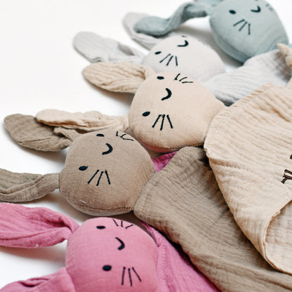 Hydrofiel knuffelkonijn met naam - beige