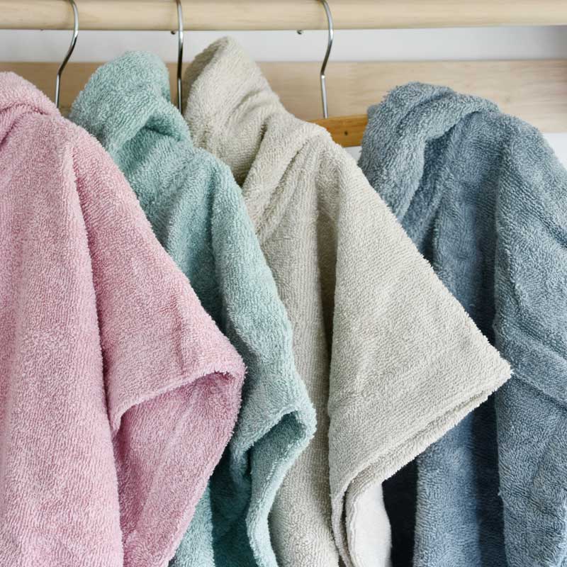 Pretletter poncho kind badstof groen beige roze blauw
