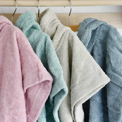 Pretletter poncho kind badstof groen beige roze blauw