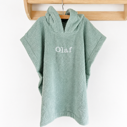 Poncho met naam - groen