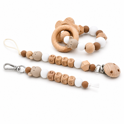 Sleutelhanger naam bruin muis