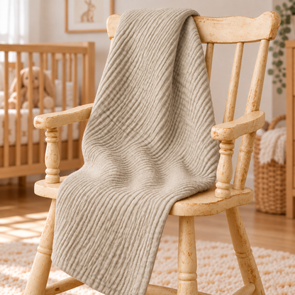 Hydrofiele doek met naam - beige