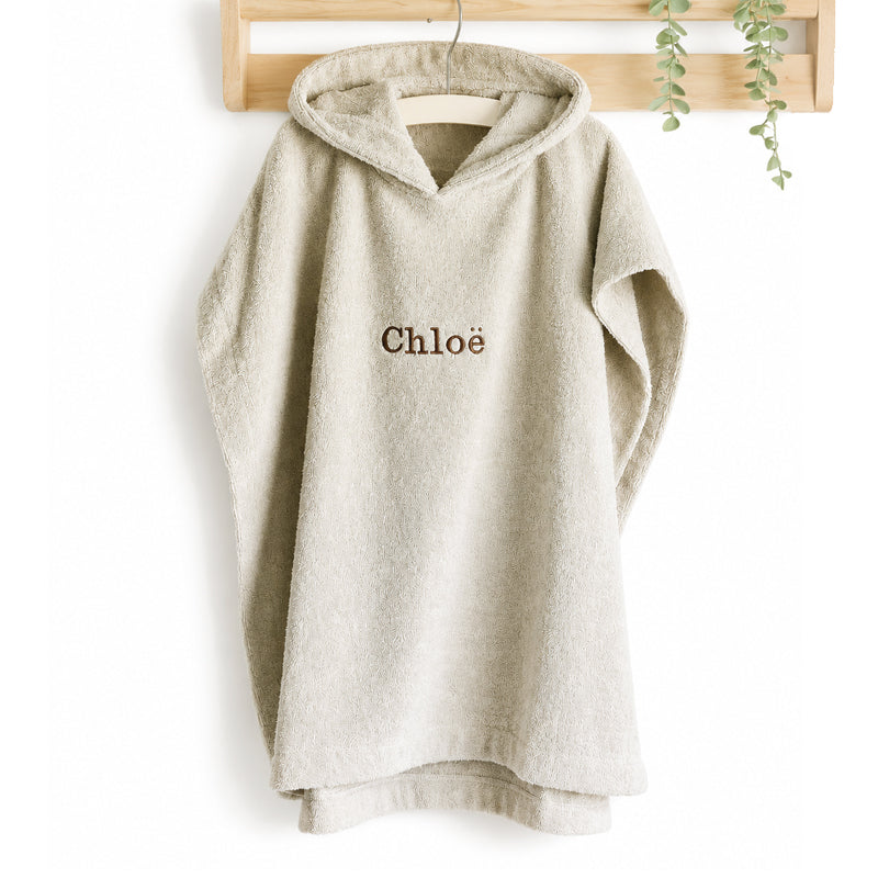 Poncho met naam - beige