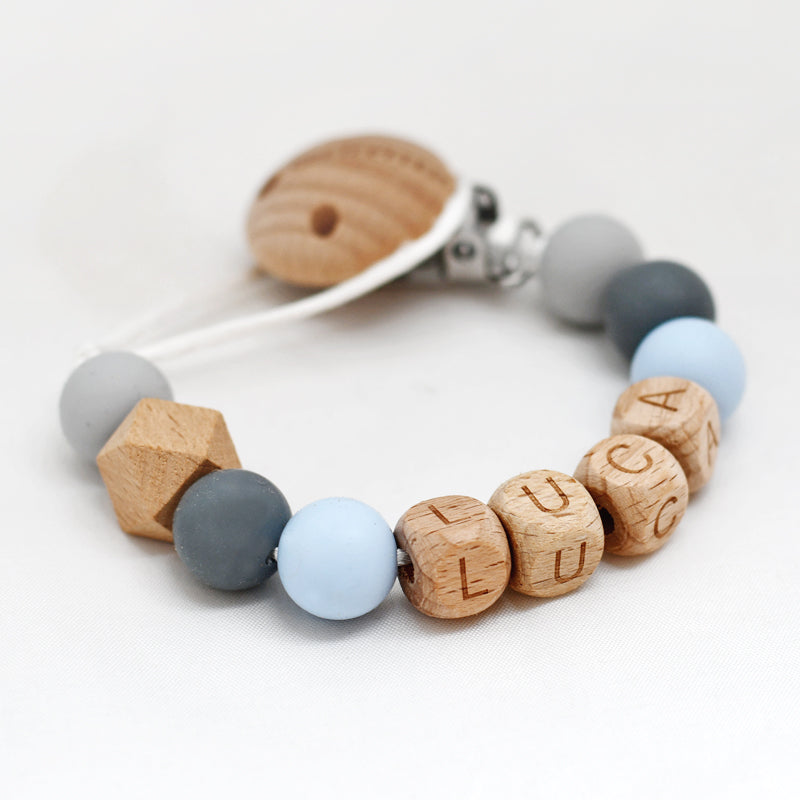 Speenkoord naam hout - licht blauw