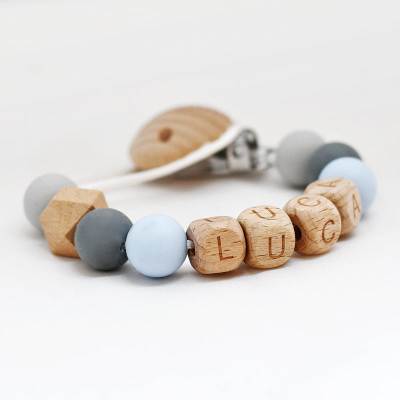 Speenkoord naam hout - licht blauw